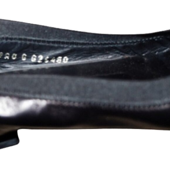 Chanel Black Patent Cap Toe Ballet Flats Size 36 (US 6) Classic CC Logo - Picture 5 of 6